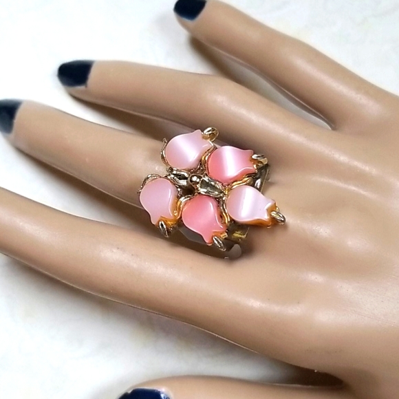Repurposed Hand Crafted Vintage 1950s Thermoset Adjustable Ring - Picture 11 of 12